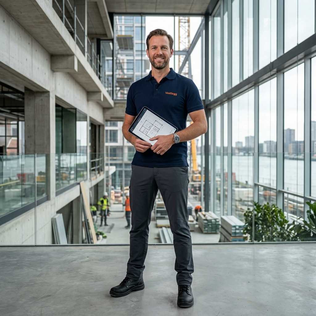 Tevreden ondernemer werkt met Vastlegg