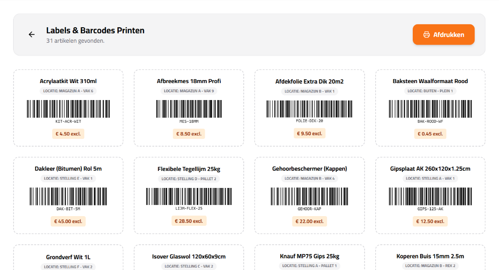 Barcodes Printen
